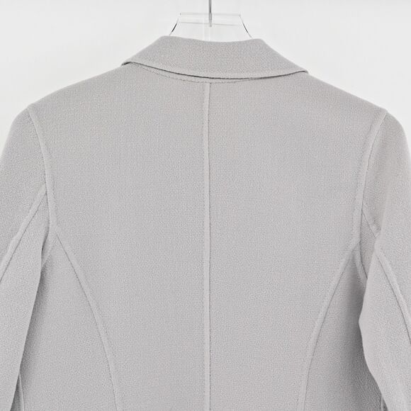 ST JOHN Jacket Womens Sz 10 Gray Wool Blazer Single Breasted Sewn By Hand Office - Picture 5 of 14